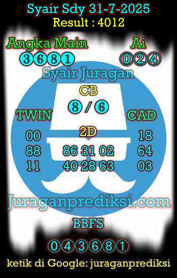 prediksi sdy 31 juli 2025, syair sdy hari ini kamis 31-7-2025, prediksi syair sydney 31 juli 2025, prediksi sdy jp jitu dan akurat